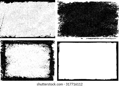 Grunge frame texture set - Abstract design template. Stock vector set - easy to use
