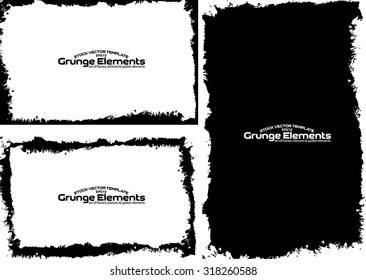 Grunge frame texture set - Abstract design template. Stock vector set - easy to use
