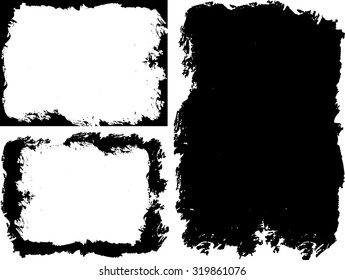 Grunge frame texture set - Abstract design template. Stock vector set - easy to use