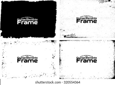 Grunge frame texture set - Abstract design template. Stock vector set - easy to use
