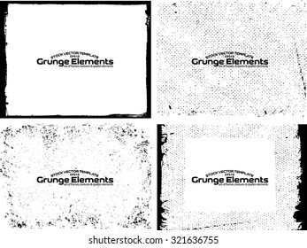 Grunge frame texture set - Abstract design template. Stock vector set - easy to use