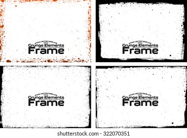 Grunge frame texture set - Abstract design template. Stock vector set - easy to use