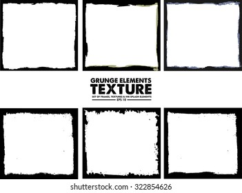 Grunge frame texture set - Abstract design template. Stock vector set - easy to use