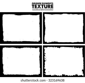 Grunge frame texture set - Abstract design template. Stock vector set - easy to use