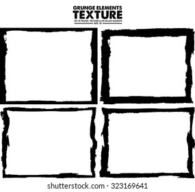Grunge frame texture set - Abstract design template. Stock vector set - easy to use