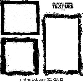 Grunge frame texture set - Abstract design template. Stock vector set - easy to use