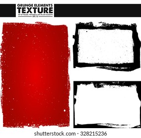 Grunge frame texture set - Abstract design template. Stock vector set - easy to use