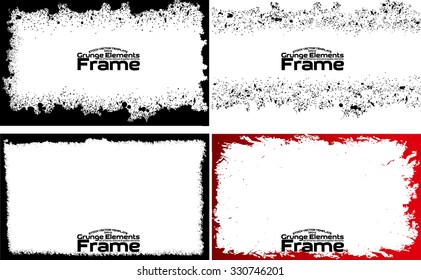 Grunge frame texture set - Abstract design template. Stock vector set - easy to use