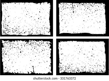 Grunge frame texture set - Abstract isolated design template. Stock vector - easy to use