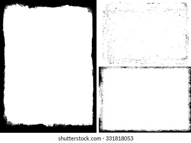 Grunge frame texture set - Abstract isolated design template. Stock vector - easy to use