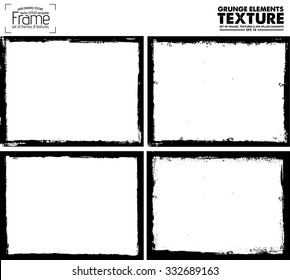 Grunge frame texture set - Abstract design template. Isolated stock vector set - easy to use