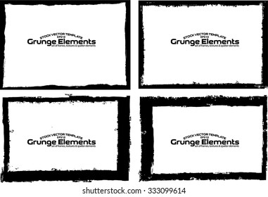 Grunge frame texture set - Abstract design template. Isolated stock vector set - easy to use