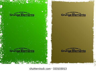 Grunge frame texture set - Abstract design template. Isolated stock vector set - easy to use
