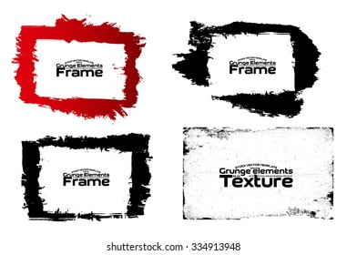 Grunge frame texture set - Abstract design template. Isolated stock vector set - easy to use