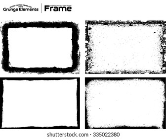 Grunge frame texture set - Abstract design template. Isolated stock vector set - easy to use
