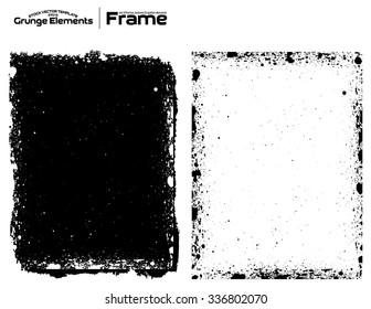 Grunge frame texture set - Abstract design template. Isolated stock vector set - easy to use