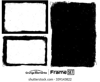 Grunge frame texture set - Abstract design template. Isolated stock vector set - easy to use
