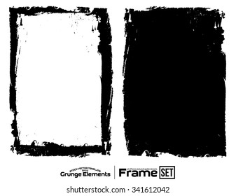 Grunge frame texture set - Abstract design template. Isolated stock vector set - easy to use
