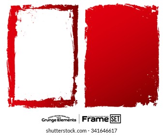 Grunge frame texture set - Abstract design template. Isolated stock vector set - easy to use
