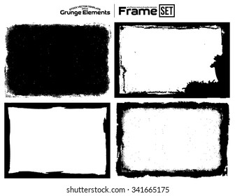 Grunge frame texture set - Abstract design template. Isolated stock vector set - easy to use
