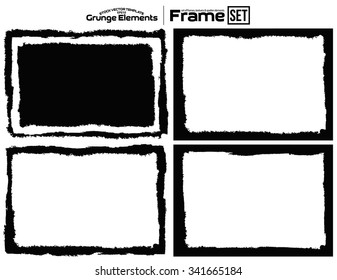 Grunge frame texture set - Abstract design template. Isolated stock vector set - easy to use
