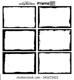 Grunge frame texture set - Abstract design template. Isolated stock vector set - easy to use
