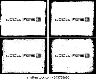 Grunge frame texture set - Abstract design template. Isolated stock vector set - easy to use