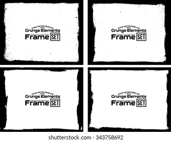Grunge frame texture set - Abstract design template. Isolated stock vector set - easy to use