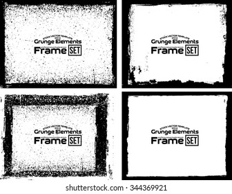 Grunge frame texture set - Abstract design template. Isolated stock vector set - easy to use
