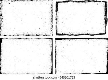 Grunge frame texture set - Abstract design template. Isolated stock vector set - easy to use 