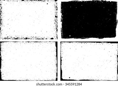 Grunge frame texture set - Abstract design template. Isolated stock vector set - easy to use
