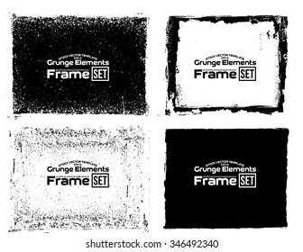 Grunge frame texture set - Abstract design template. Isolated stock vector set - easy to use