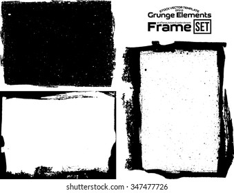 Grunge frame texture set - Abstract design template. Isolated stock vector set - easy to use

