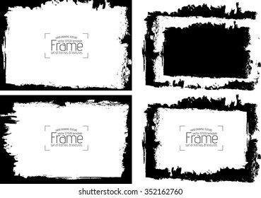 Grunge frame texture set - Abstract design template. Isolated stock vector set - easy to use
