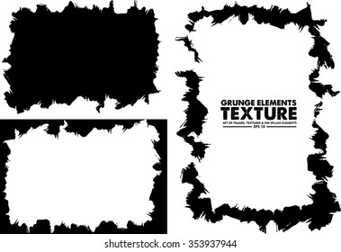 Grunge frame texture set - Abstract design template. Isolated stock vector set - easy to use
