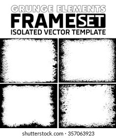 Grunge frame texture set - Abstract design template. Isolated stock vector set - easy to use
