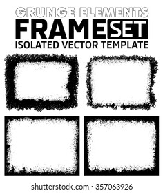 Grunge frame texture set - Abstract design template. Isolated stock vector set - easy to use
