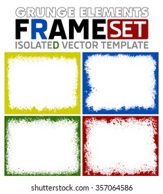 Grunge frame texture set - Abstract design template. Isolated stock vector set - easy to use
