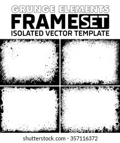 Grunge frame texture set - Abstract design template. Isolated stock vector set - easy to use
