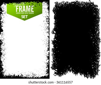 Grunge frame texture set - Abstract design template. Isolated stock vector set - easy to use
