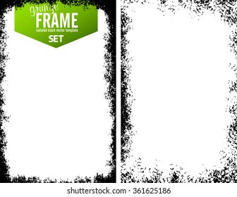 Grunge frame texture set - Abstract design template. Isolated stock vector set - easy to use
