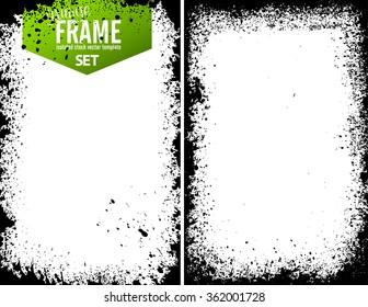 Grunge frame texture set - Abstract design template. Isolated stock vector set - easy to use