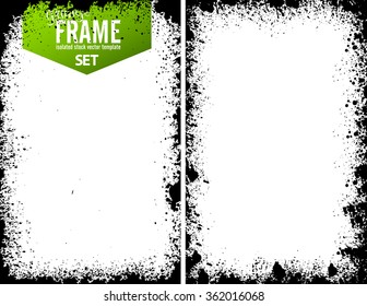 Grunge frame texture set - Abstract design template. Isolated stock vector set - easy to use