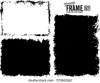Grunge frame texture set - Abstract design template. Isolated stock vector set - easy to use
