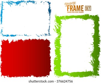 Grunge frame texture set - Abstract design template. Isolated stock vector set - easy to use

