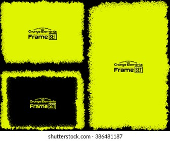 Grunge frame texture set - Abstract design template. Isolated stock vector set - easy to use
