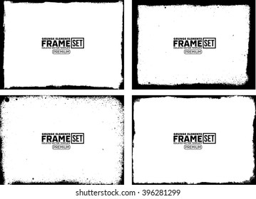 Grunge frame texture set - Abstract design template. Isolated stock vector illustration
