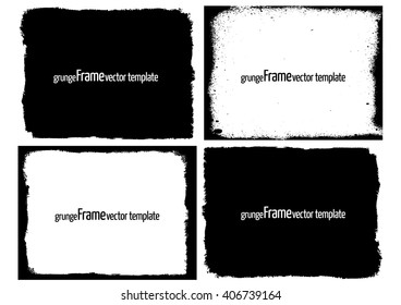 Grunge frame texture set - Abstract design template. Isolated stock vector illustration