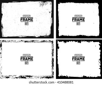 Grunge frame texture set - Abstract design template. Isolated stock vector illustration
