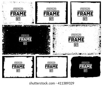 Grunge frame texture set - Abstract design template. Isolated stock vector illustration
